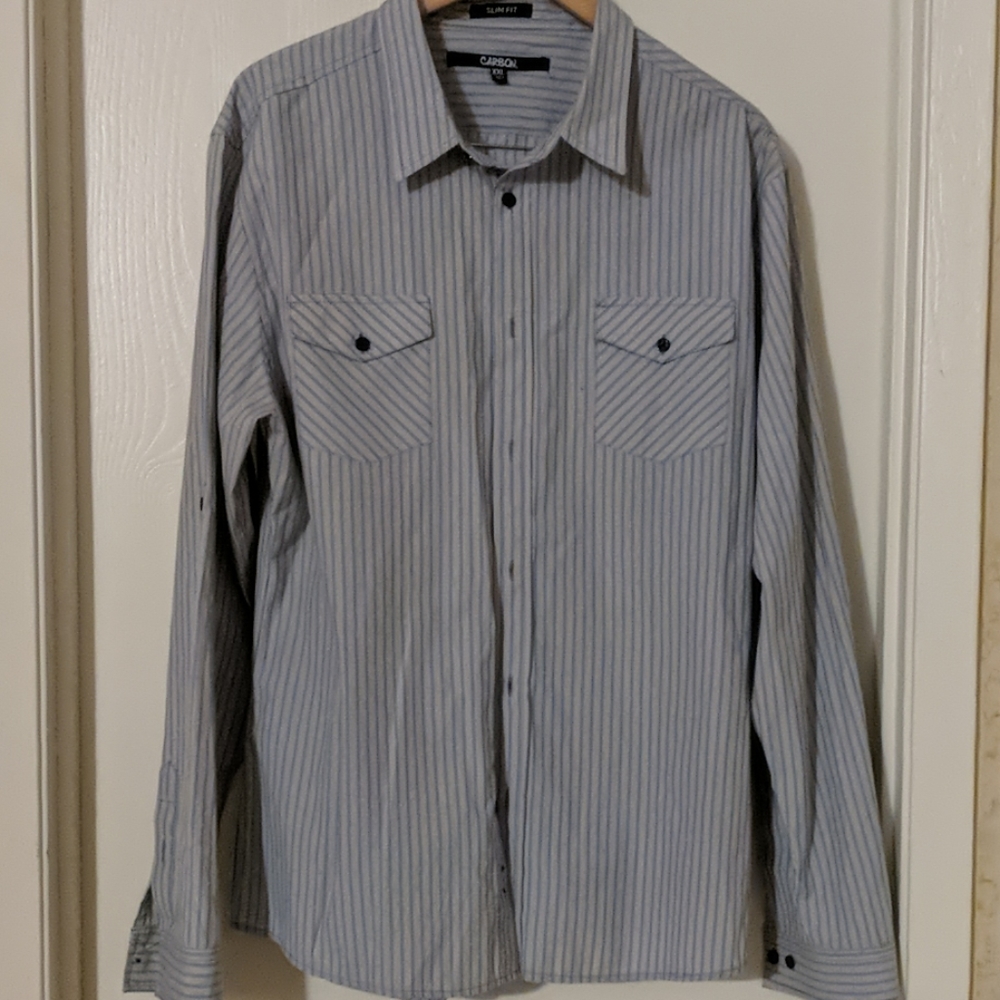 Men's Carbon stripped button down shirt